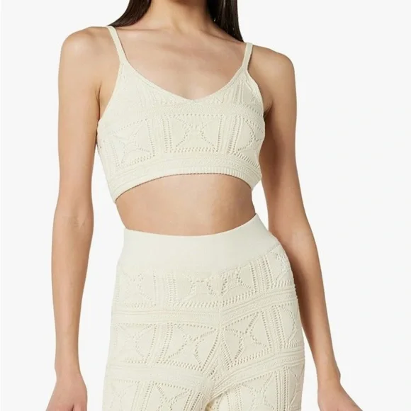 NWT THE DROP 100% cotton Diza Crochet Bralette, birch (M) - Picture 3 of 9